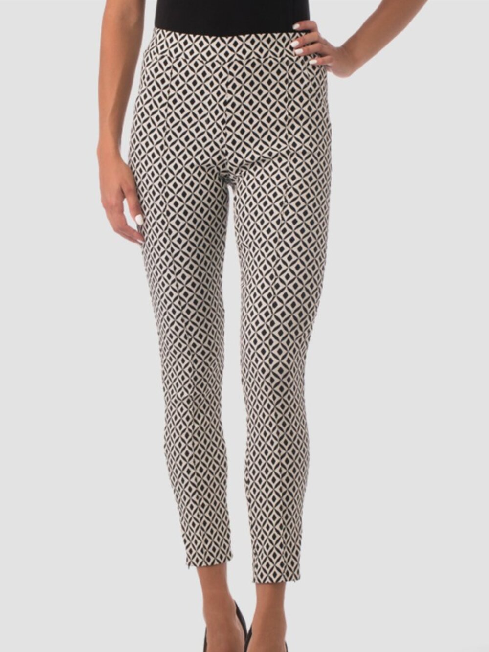 Black & White Geometric Skinny Pants